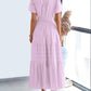 Hot Sale 70% OFF⏰Women's V Neck Short Sleeve Dress🎉Lightweight Elastic Waist Dress