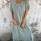 🔥LAST DAY SALE 49% OFF🔥Women's Loose V-neck cotton linen dress