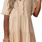 🔥🌈2026 Summer Hot Sale 70% OFF🌈Women's V Neck Ruffle Casual A-Line Flowy Swing Shift Dress