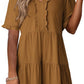 🔥🌈2026 Summer Hot Sale 70% OFF🌈Women's V Neck Ruffle Casual A-Line Flowy Swing Shift Dress