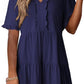 🔥🌈2026 Summer Hot Sale 70% OFF🌈Women's V Neck Ruffle Casual A-Line Flowy Swing Shift Dress
