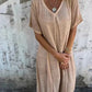 🔥LAST DAY SALE 49% OFF🔥Women's Loose V-neck cotton linen dress