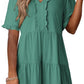 🔥🌈2026 Summer Hot Sale 70% OFF🌈Women's V Neck Ruffle Casual A-Line Flowy Swing Shift Dress