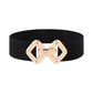 【Factory direct sales】Women's Vintage Gold Buckle High Elastic Leather Belt
