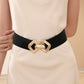 【Factory direct sales】Women's Vintage Gold Buckle High Elastic Leather Belt