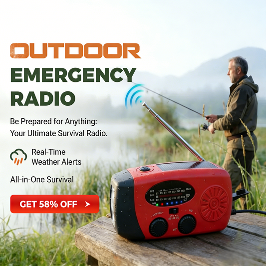 Black Friday 60% Off 🚨Multifunctional Portable Solar Emergency Radio – Power Bank, Hand Crank & Weather Alert for Outdoor & Crisis Preparedness📻🔦