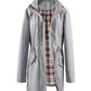 💖2026 HOT SALE 50% OFF🧥Women's Solid Color Drawstring Zip Up Hooded Trench Coat🍃