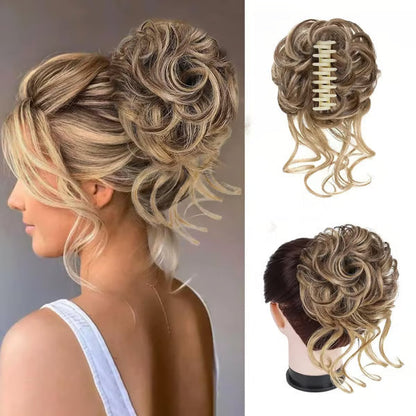 💜 LAST DAY PROMOTION - 50% OFF💜Top Knot Bun Hairpiece – Blends with your hair, heat style friendly. Creates instant fullness. A must‑have for effortless updos.👑