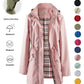💖2026 HOT SALE 50% OFF🧥Women's Solid Color Drawstring Zip Up Hooded Trench Coat🍃