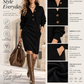 Casual Knitted Stand Collar Long Dress