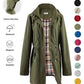💖2026 HOT SALE 50% OFF🧥Women's Solid Color Drawstring Zip Up Hooded Trench Coat🍃