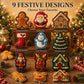 🎄 9-Design Christmas Mini Pie Mold Collection | Reusable Embossed Molds for Shaping Detailed Santa, Snowman, Reindeer, Tree & Holiday Pies 🥧✨