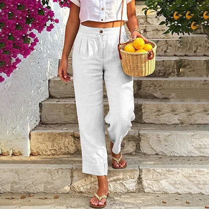 🔥SUMMER HOT SALE ONLY ￡11.99!!🔥👖Women's Relaxed Fit Linen Blend Pants – Classic Straight Leg Trousers