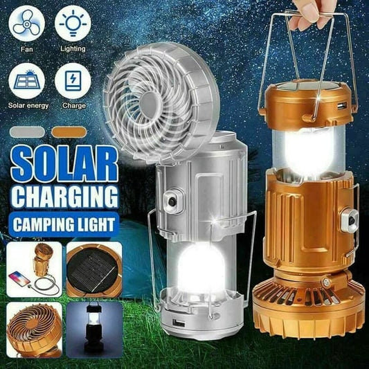 ⛺️🔥Hot Sale 50% OFF💡Portable LED Camping Lantern With Fan 🎵💨