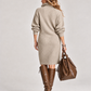 Casual Knitted Stand Collar Long Dress