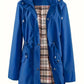 💖2026 HOT SALE 50% OFF🧥Women's Solid Color Drawstring Zip Up Hooded Trench Coat🍃