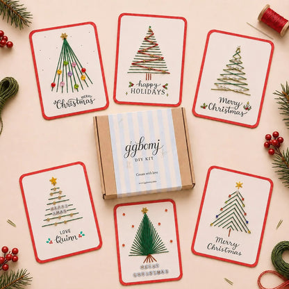 🌲 🪡Christmas String Art Greeting Card DIY Kit – 6-Piece Stitching Set🧵