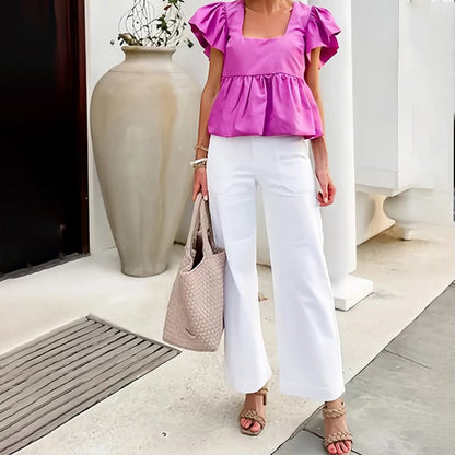 🍁Must-Have👖Twill Stretch Cropped Pants💷70% OFF Flash Deal