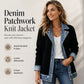 ⌛Limited Sale: ONLY ￡16.99!!🔥Women's Patchwork Denim Coat – Stretchy, Stylish & Comfortable ✨
