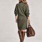 Casual Knitted Stand Collar Long Dress