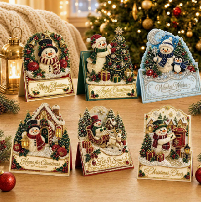 🎅Christmas HOT SALE🎄 Buy 2 Get 1 Free | DIY 3D Christmas Greeting Cards – 6-Piece Rhinestone Craft Set