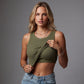 🔥This Week's Special Price--£10.99🔥Built-in Bra Ribbed Round Neck Tank Top