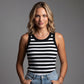 Built-in Bra Ribbed Round Neck Tank Top
