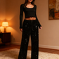 💖LAST DAY SALE 65% OFF💃Women's Sequin Sparkle Wide Leg Pants with Elastic Waistband