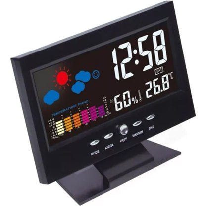 🌡️ ✨ Digital LED Weather Station - Temperature & Humidity Monitor with Forecast Display & Table Alarm Clock 📊⏰
