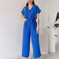 (48% OFF🔥Buy 2 Free Shipping) 💖Women's V-Neck Short-Sleeve Casual Jumpsuit