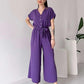 (48% OFF🔥Buy 2 Free Shipping) 💖Women's V-Neck Short-Sleeve Casual Jumpsuit