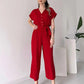 (48% OFF🔥Buy 2 Free Shipping) 💖Women's V-Neck Short-Sleeve Casual Jumpsuit