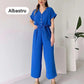 (48% OFF🔥Buy 2 Free Shipping) 💖Women's V-Neck Short-Sleeve Casual Jumpsuit