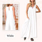 Women's Casual V-Neck Sleeveless Wide-Leg Jumpsuit