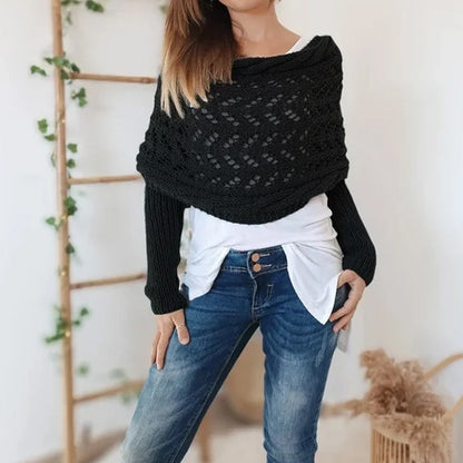 💝BIG SALE🔥49%OFF & ADD 4, Get 1 Free (Auto Discount) 🎁 Knitted Shawl Poncho - Perfect Gift!