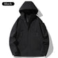 Outdoor Waterproof Windproof Solid Zipper Hooded Jacket