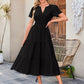 Hot Sale 70% OFF⏰Women's V Neck Short Sleeve Dress🎉Lightweight Elastic Waist Dress