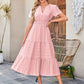 Hot Sale 70% OFF⏰Women's V Neck Short Sleeve Dress🎉Lightweight Elastic Waist Dress