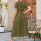 Hot Sale 70% OFF⏰Women's V Neck Short Sleeve Dress🎉Lightweight Elastic Waist Dress
