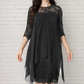 📢📢50% OFF !! ⏰Women's Elegant High-Low Hem Lace Overlay Dress🌺