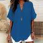 🌸Hot Sale70% OFF👕Fashion Loose Solid Color Short Sleeve Top