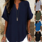 🌸Hot Sale70% OFF👕Fashion Loose Solid Color Short Sleeve Top