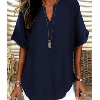 🌸Hot Sale70% OFF👕Fashion Loose Solid Color Short Sleeve Top