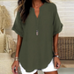 🌸Hot Sale70% OFF👕Fashion Loose Solid Color Short Sleeve Top