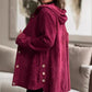 Women's Oversized Hooded Corduroy Button Down Shacket