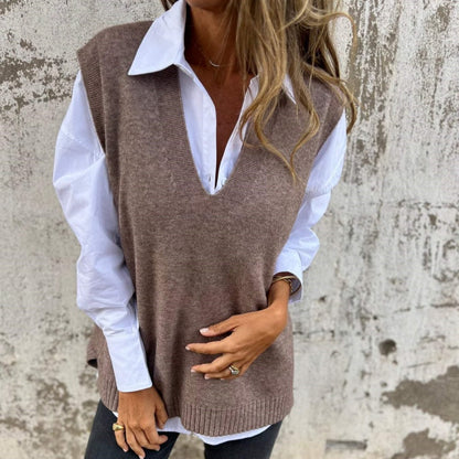 🌸💥 Limited Time Discount 60% OFF💐 Women's Casual V-Neck Knit Sweater Vest