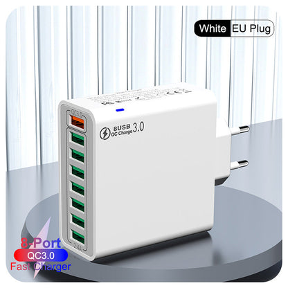 8-Port USB Fast Charging Mobile Phone Charger