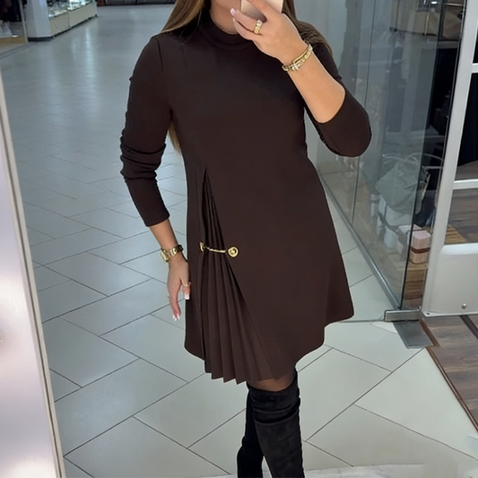 Hot sale 60% OFF 🎁Elegant Long Sleeve Pleated Panel Dress