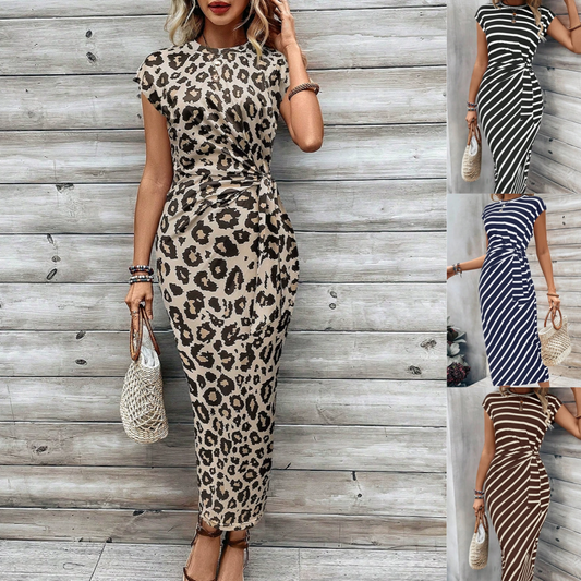 🥳2026 HOT SALE 50% OFF! 🥳💞50K+ SOLD!🌸Women's Knot Bodycon Dress – Leopard print, tummy-flattering knot. Comfy & chic for parties or date nights. Feel gorgeous. ✨🌹