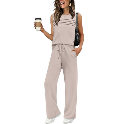 Women's Sleeveless Top & Drawstring Pants Set
